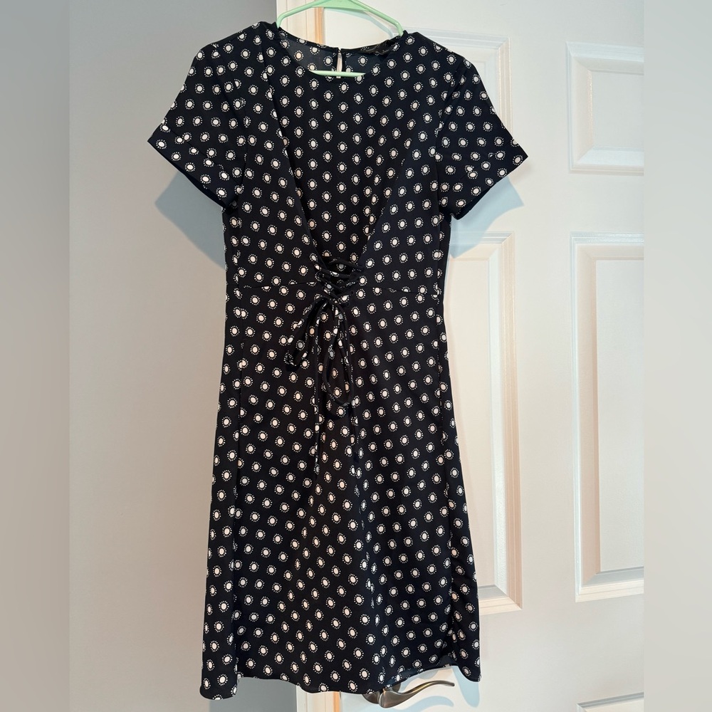 Blue Polka Dot Fit and Flare Dress
